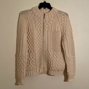 Hand Knit Aran Woollen Mills Cardigan Zip